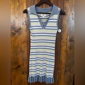 Hippie Rose Blue Sleeveless Knit Sheath Dress Size Medium